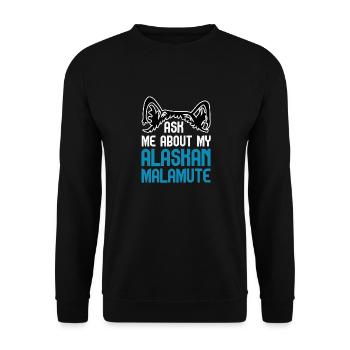 Alaskan Malamute Dog - Unisex Sweatshirt - black - Front - Alina (178cm) & Michal (187cm)