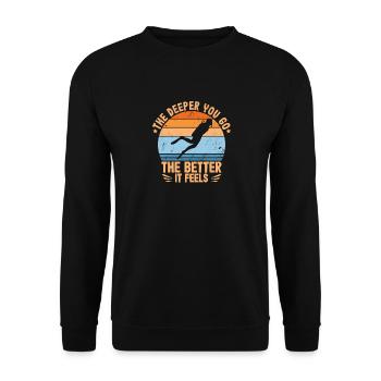 Taucher tieftauchen tauchen gehen im wasser - Unisex Pullover - Schwarz - Vorne - Alina (178cm) & Michal (187cm)