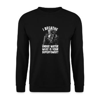 Tauchen ich atme unter wasser tauchen gehen - Unisex Pullover - Schwarz - Vorne - Alina (178cm) & Michal (187cm)