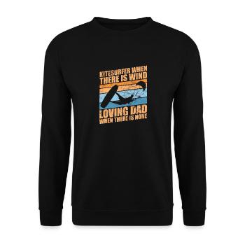 Kitesurfer papa vatertag kitesurfing outfit - Unisex Pullover - Schwarz - Vorne - Alina (178cm) & Michal (187cm)