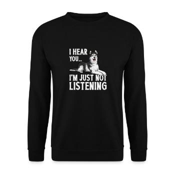 Chien Malamute d’Alaska - Sweat-shirt Unisexe - noir - Devant - Alina (178cm) & Michal (187cm)