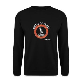 Alaskan Malamute Hund - Unisex Pullover - Schwarz - Vorne - Alina (178cm) & Michal (187cm)