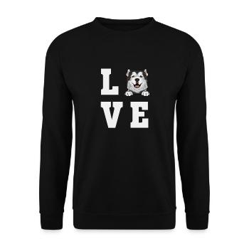 Alaskan Malamute Dog - Unisex Sweatshirt - black - Front - Alina (178cm) & Michal (187cm)