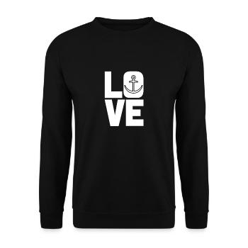 Love Anchor - Unisex Sweatshirt - black - Front - Alina (178cm) & Michal (187cm)