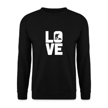 Aimer les constructeurs de travailleurs de la construction - Sweat-shirt Unisexe - noir - Devant - Alina (178cm) & Michal (187cm)
