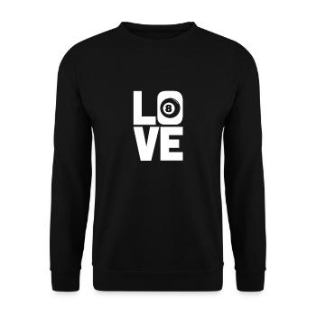 Liebe Billard - Unisex Pullover - Schwarz - Vorne - Alina (178cm) & Michal (187cm)