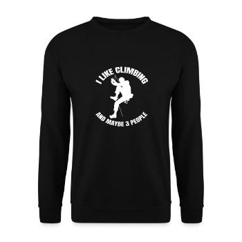 Kletterer Bergklettern Klettern Bergsteigen Berg - Unisex Pullover - Schwarz - Vorne - Alina (178cm) & Michal (187cm)