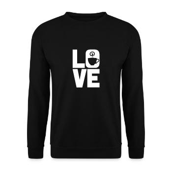 Liebe Kaffee - Unisex Pullover - Schwarz - Vorne - Alina (178cm) & Michal (187cm)