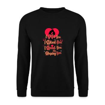 Ich liebe dich - Unisex Pullover - Schwarz - Vorne - Alina (178cm) & Michal (187cm)