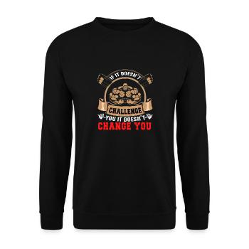 Wenn es dich nicht Herausfordert... - Unisex Pullover - Schwarz - Vorne - Alina (178cm) & Michal (187cm)