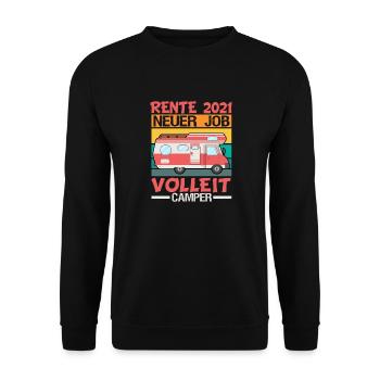 Ruhestand 2021 Renteneintritt Geschenk Rente Opa - Unisex Pullover - Schwarz - Vorne - Alina (178cm) & Michal (187cm)