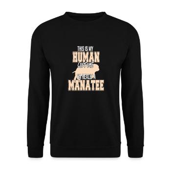 C’est mon costume humain, je suis vraiment un lamantin - Sweat-shirt Unisexe - noir - Devant - Alina (178cm) & Michal (187cm)