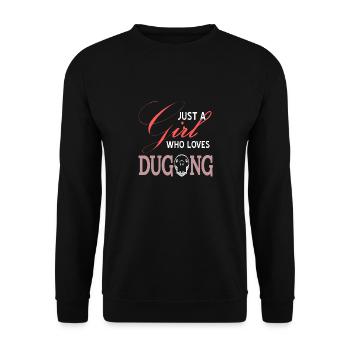 Just A Girl Who Loves Dugong Retro Animal Lover - Unisex Sweatshirt - black - Front - Alina (178cm) & Michal (187cm)