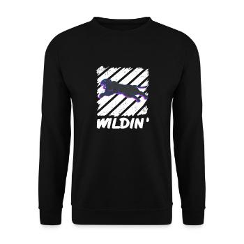 WILDIN' Vintage Panther Wildlife Designs - Unisex Sweatshirt - black - Front - Alina (178cm) & Michal (187cm)