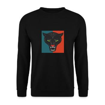 Wildlife America Retro Panther Animal Lover - Unisex Pullover - Schwarz - Vorne - Alina (178cm) & Michal (187cm)
