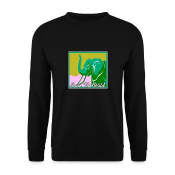Save The Wild Retro Elephant Animal Lover Designs - Unisex Sweatshirt - black - Front - Alina (178cm) & Michal (187cm)