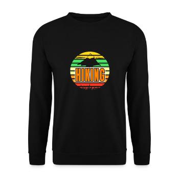 Hiking Retro Awesome Hiker Wildlife Designs - Unisex Sweatshirt - black - Front - Alina (178cm) & Michal (187cm)