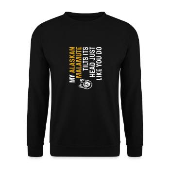 Alaskan Malamute Dog - Unisex Sweatshirt - black - Front - Alina (178cm) & Michal (187cm)