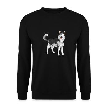 Alaskan Malamute Dog - Unisex Sweatshirt - black - Front - Alina (178cm) & Michal (187cm)