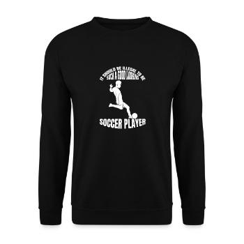 Football Footballeur Football Design Joueur de football - Sweat-shirt Unisexe - noir - Devant - Alina (178cm) & Michal (187cm)