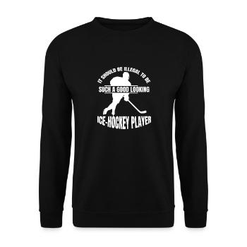 Ice hockey Hockey player Hockey fan Ice hockey team - Unisex Sweatshirt - black - Front - Alina (178cm) & Michal (187cm)