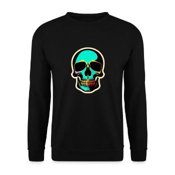 Fun-colored skull - Unisex Sweatshirt - black - Front - Alina (178cm) & Michal (187cm)
