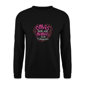 Überraschung Mama Oma Geschenk Pudezucker beste Om - Unisex Pullover - Schwarz - Vorne - Alina (178cm) & Michal (187cm)