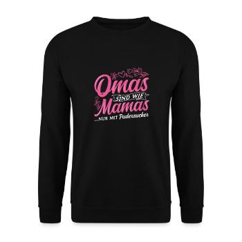 Überraschung Mama Oma Geschenk Pudezucker beste Om - Unisex Pullover - Schwarz - Vorne - Alina (178cm) & Michal (187cm)