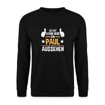 Paul - Unisex Pullover - Schwarz - Vorne - Alina (178cm) & Michal (187cm)