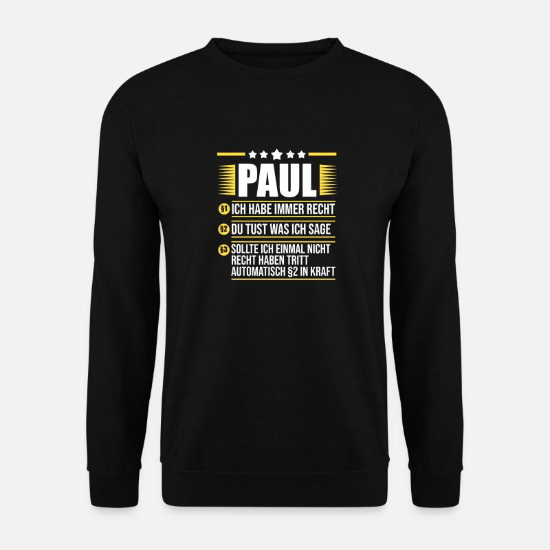 Paul - Unisex Pullover - Schwarz