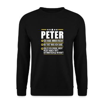 Peter - Unisex Pullover - Schwarz - Vorne - Alina (178cm) & Michal (187cm)