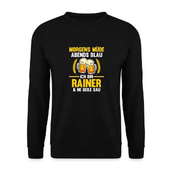 Rainer - Unisex Pullover - Schwarz - Vorne - Alina (178cm) & Michal (187cm)