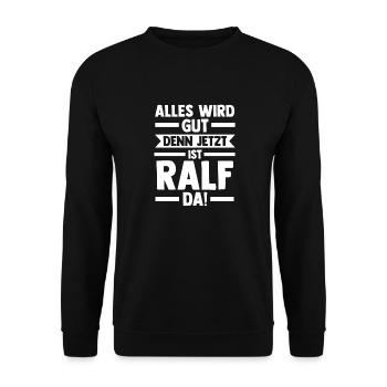 Ralf - Unisex Pullover - Schwarz - Vorne - Alina (178cm) & Michal (187cm)
