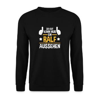 Ralf - Unisex Pullover - Schwarz - Vorne - Alina (178cm) & Michal (187cm)