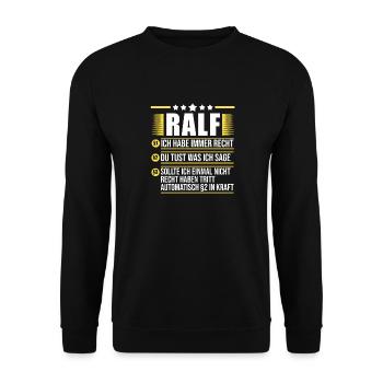 Ralf - Unisex Pullover - Schwarz - Vorne - Alina (178cm) & Michal (187cm)