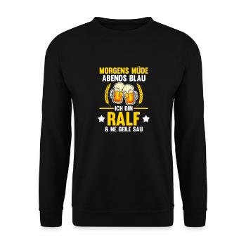 Ralf - Unisex Pullover - Schwarz - Vorne - Alina (178cm) & Michal (187cm)