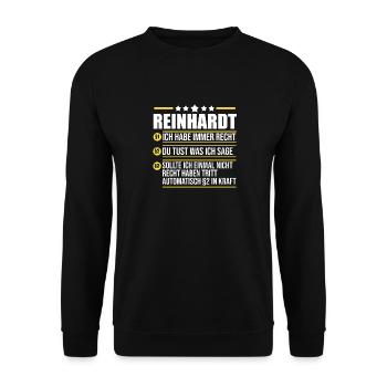 Rheinhardt - Unisex Pullover - Schwarz - Vorne - Alina (178cm) & Michal (187cm)