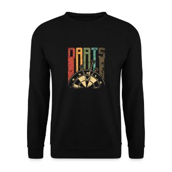Retro Vintage Darts - Unisex Pullover - Schwarz - Vorne - Alina (178cm) & Michal (187cm)