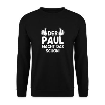 Paul - Unisex Pullover - Schwarz - Vorne - Alina (178cm) & Michal (187cm)