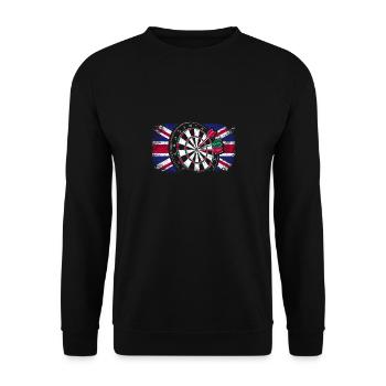 England flag great britain playing darts - Unisex Pullover - Schwarz - Vorne - Alina (178cm) & Michal (187cm)