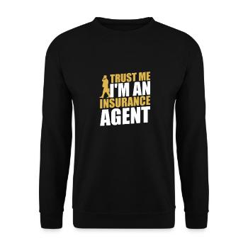 Agent d’assurance Évaluateur Courtier d’assurance - Sweat-shirt Unisexe - noir - Devant - Alina (178cm) & Michal (187cm)