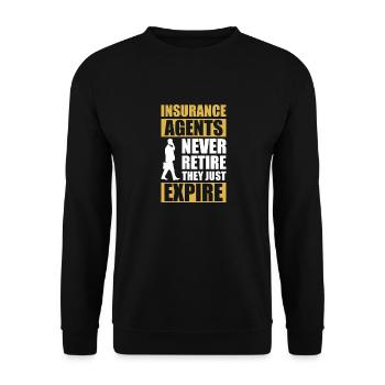 Agent d’assurance Évaluateur Courtier d’assurance - Sweat-shirt Unisexe - noir - Devant - Alina (178cm) & Michal (187cm)