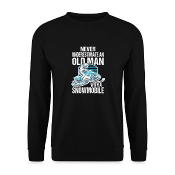 Never Underestimate An Old Man With A Snowmobile - Unisex Sweatshirt - black - Front - Alina (178cm) & Michal (187cm)