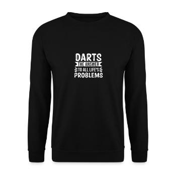 Darts La réponse à tous les problèmes de la vie - Sweat-shirt Unisexe - noir - Devant - Alina (178cm) & Michal (187cm)