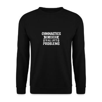 La gymnastique La réponse à tous les problèmes de la vie - Sweat-shirt Unisexe - noir - Devant - Alina (178cm) & Michal (187cm)