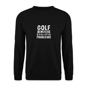 Golf La réponse à tous les problèmes de la vie - Sweat-shirt Unisexe - noir - Devant - Alina (178cm) & Michal (187cm)