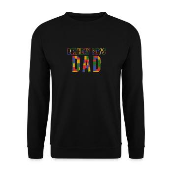 Father of birthday boy builds building blocks - Unisex Sweatshirt - black - Front - Alina (178cm) & Michal (187cm)