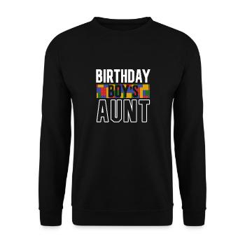 Blocs de construction de la tante du garçon d’anniversaire - Sweat-shirt Unisexe - noir - Devant - Alina (178cm) & Michal (187cm)