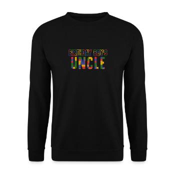 Uncle of the birthday boy Bauklötze - Unisex Sweatshirt - black - Front - Alina (178cm) & Michal (187cm)
