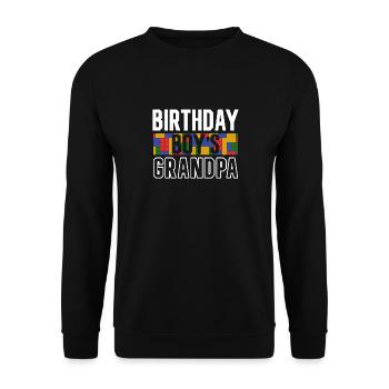 Birthday boy Grandpa building blocks - Unisex Sweatshirt - black - Front - Alina (178cm) & Michal (187cm)